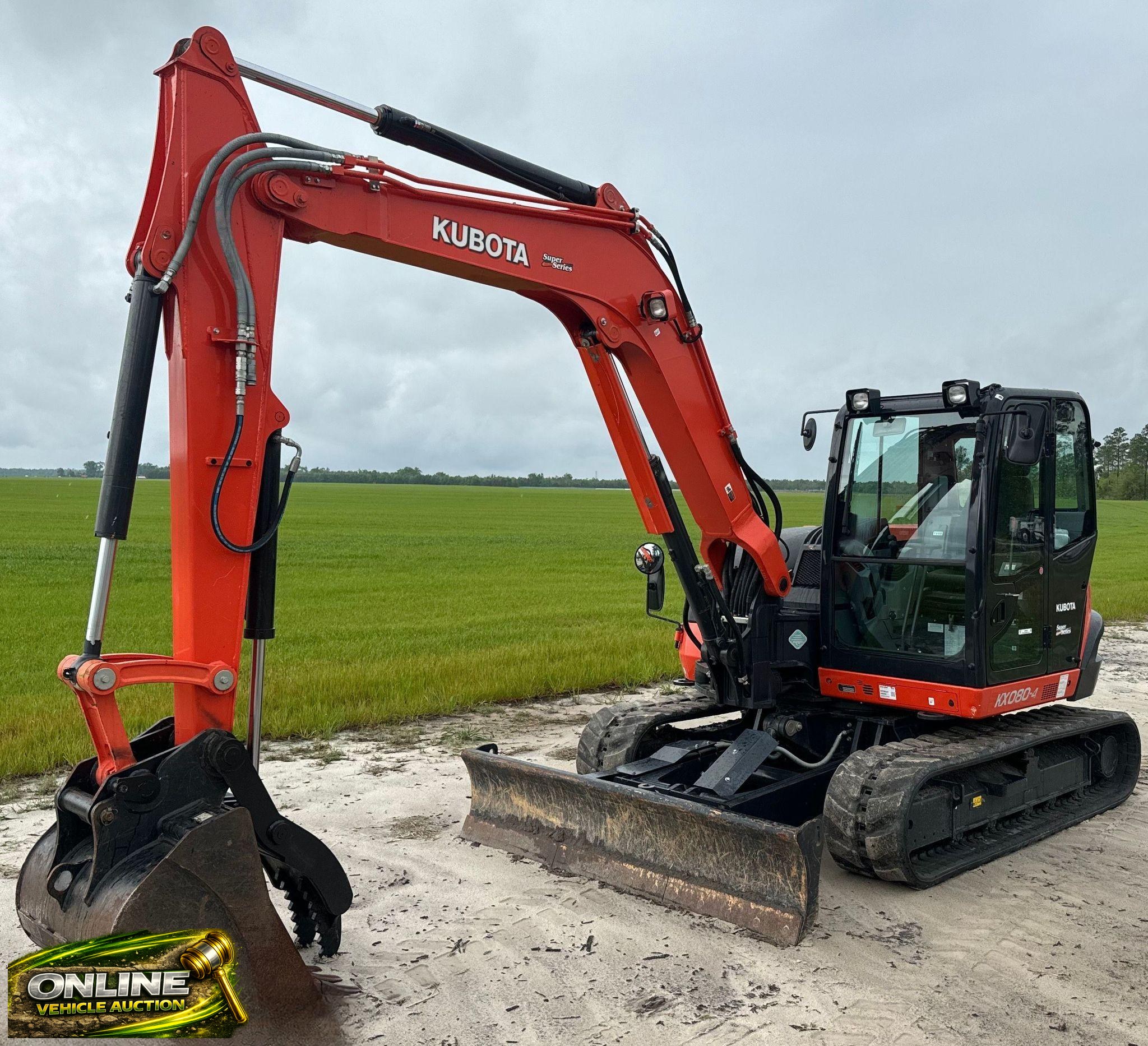 2019 Kubota KX080-4S Mini Excavator